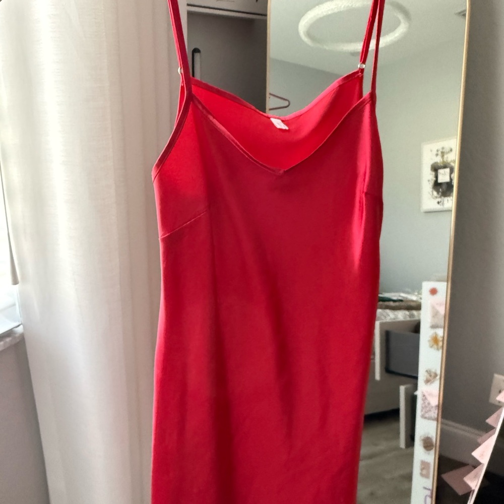 Love Vibrant Red Slip Dress